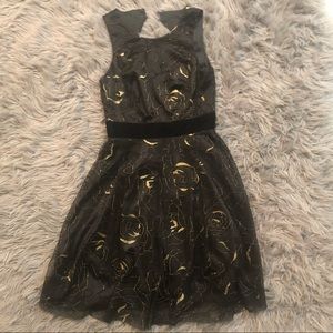 Eliza J black and gold dress